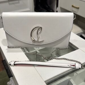 Christian Louboutin White Mini Bag with Metallic Logo